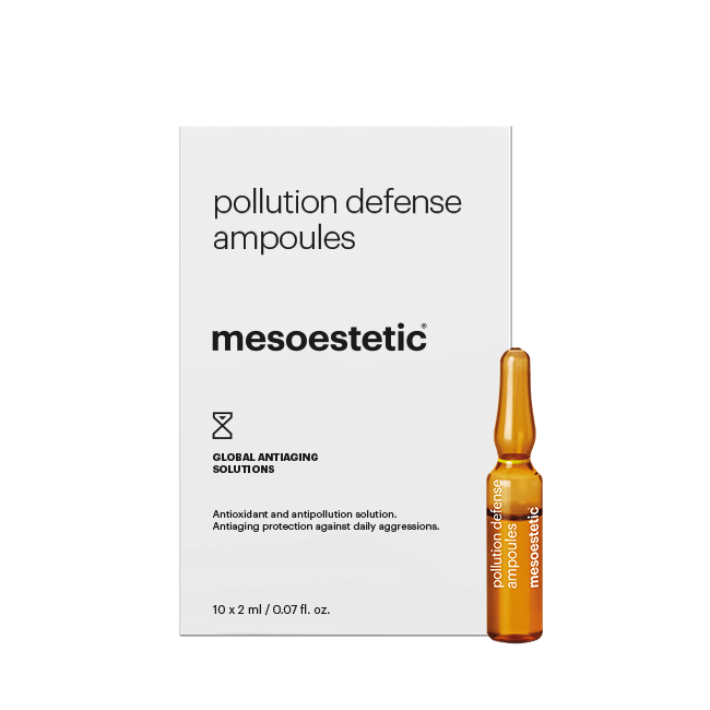 Ampoule action Antioxidante et Anti-pollution à l'acide Hyaluronique | Pollution defense ampoules Mesoestetic