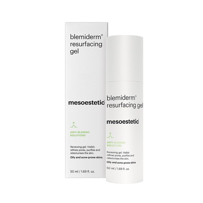 Gel à l'acide Salicylique et Glycolique Restructurant et qui affine les pores | Blemiderm® resurfacing gel Mesoestetic