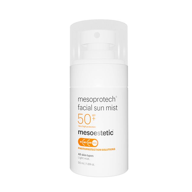 Brume solaire anti-âge pour le visage SPF 50+ | Mesoprotech Facial Sun Mist