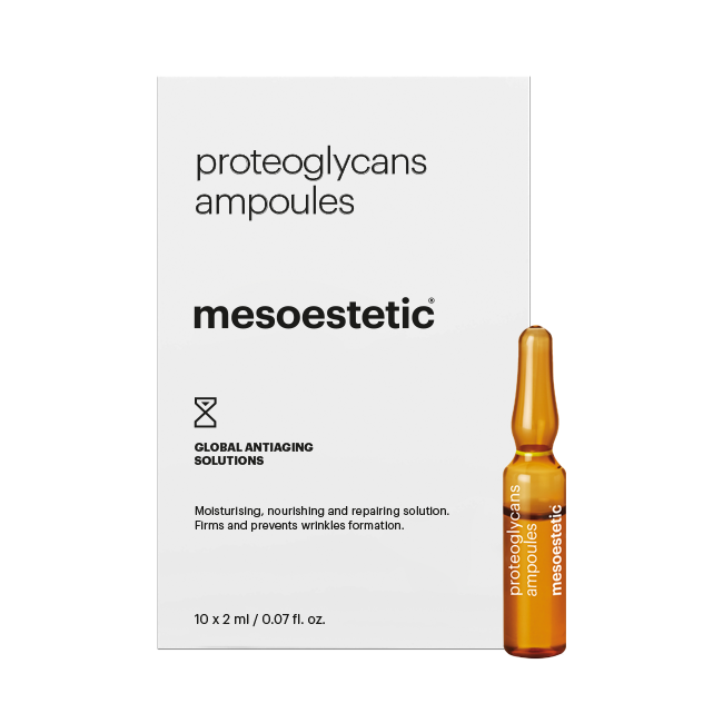 Ampoule aux Proteoglycan Vitamine C et Vitamine F action Fermeté et Elasticité | Proteoglycans ampoules Mesoestetic
