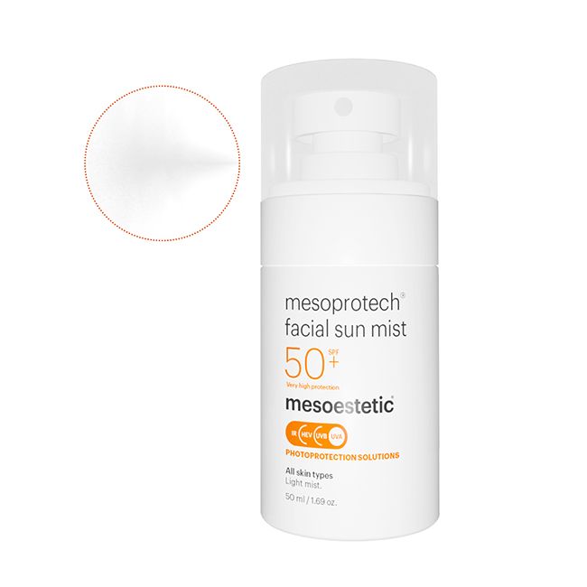 Brume solaire anti-âge pour le visage SPF 50+ | Mesoprotech Facial Sun Mist